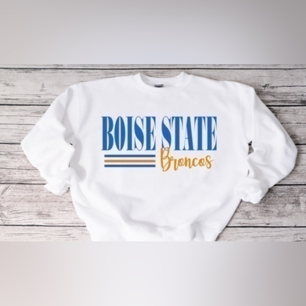 Boise State Striped Crewneck